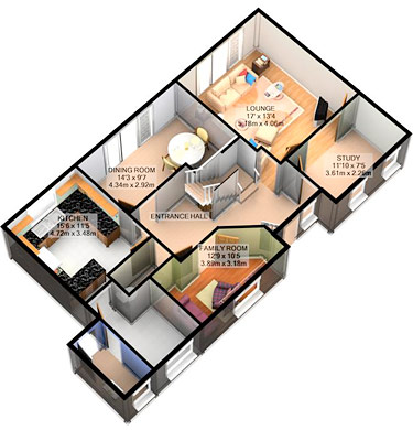 3D Small House Floor Plans